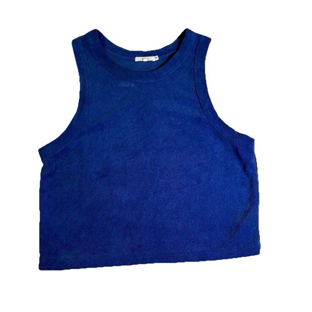 NIA royal blue terry cloth crop top  Large